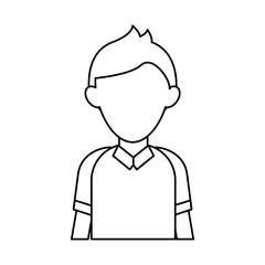 portrait of faceless young man icon image vector illustration design  black line