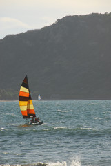 Fototapeta premium Colorful catamaran in Mexico