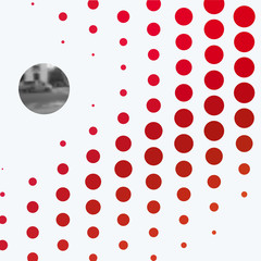 Abstract vector design elements for graphic layout. Modern business background template with red rounds, circles, dots  for tech, pharmacy, health, ecology.