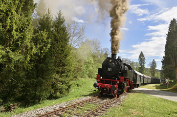 Fototapeta premium Sauschwänzlebahn w pobliżu Lausheim-Blumegg, Schwarzwald