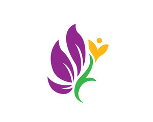 Modern Flower Symbol Logo - Exotic Flower Shop