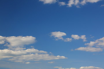 Blue sky with few white clouds