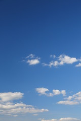 Blue sky with few white clouds