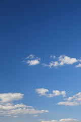 Blue sky with few white clouds