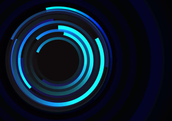 Obraz premium circle spiral line technology abstract background, digital round overlap template, vector illustration