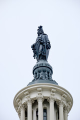 Fototapeta na wymiar U.S. Capitol with Closeup of the Statue of Freedom