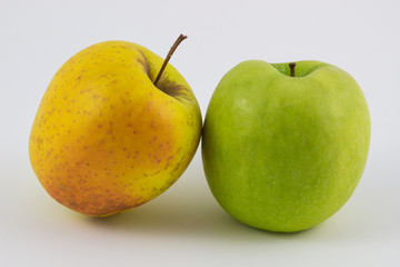 Fresh, Ripe apples on white background.
