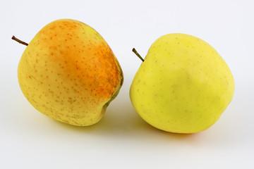 Fresh, Ripe apples on white background.