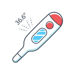 Medical digital thermometer vector icon isolated.