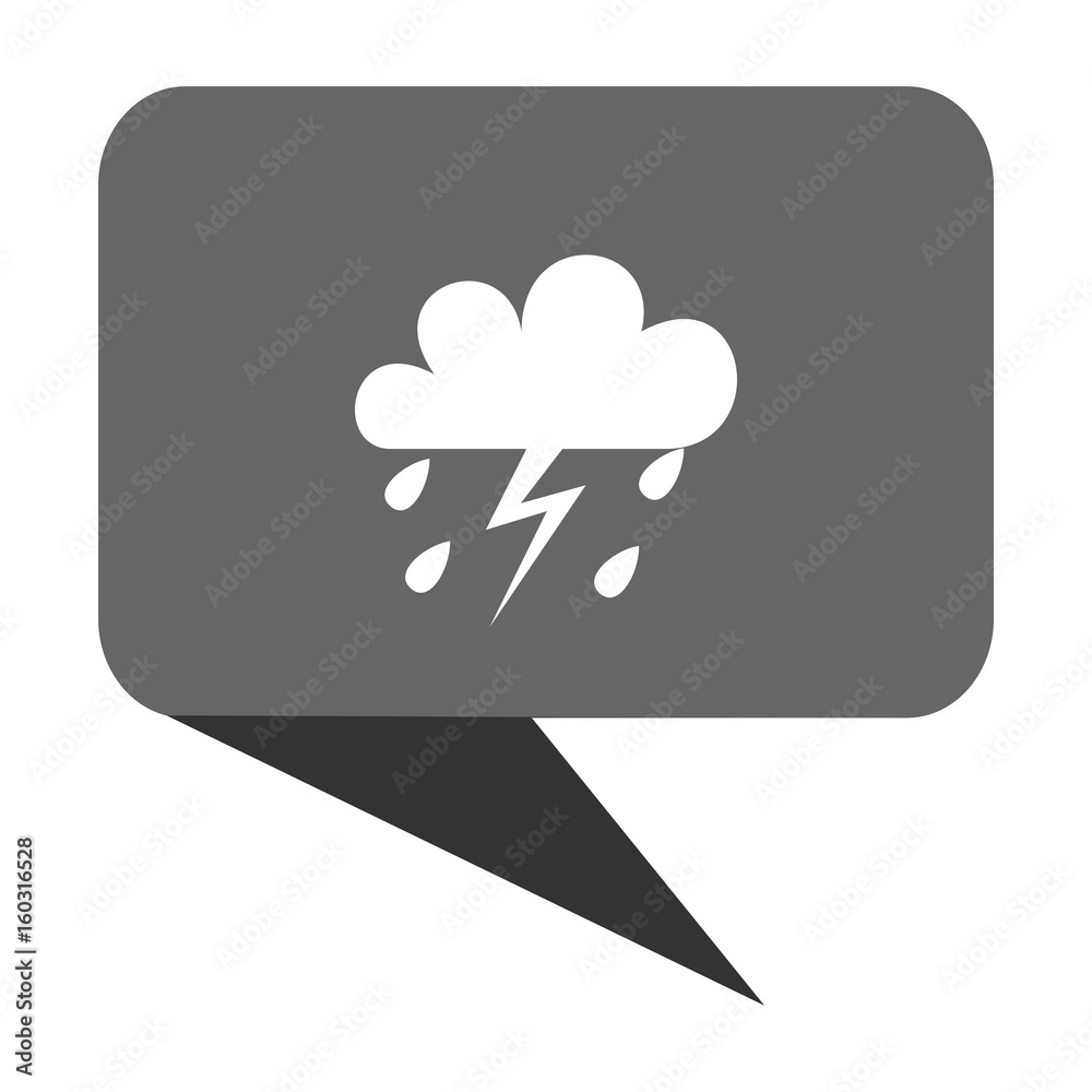 Poster Storm flat design web bubble vector icon.