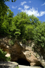 Fototapeta na wymiar Gutman´s Cave on the Gauja River bank in the National Park of Sigulda, Vidzeme Region, Latvia