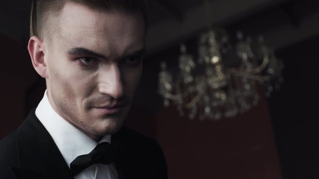 Portrait of vampire in the castle