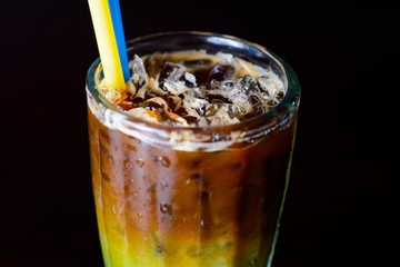 color cocktail on a dark background