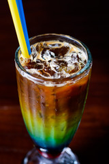 color cocktail on a dark background