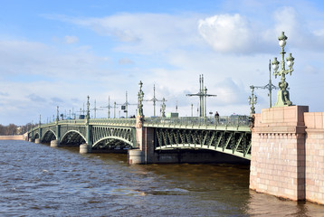 Trinity Bridge and Neva River.