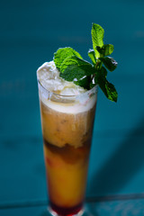 Frappuccino coffee with whipped cream in a Cup so eaway