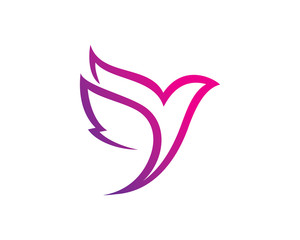 Fototapeta na wymiar Simple Bird Logo Template Design Vector, Emblem, Design Concept, Creative Symbol, Icon