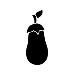 eggplant vegetable icon over white background vector illustration