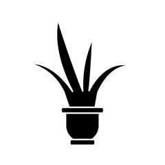plant in a pot icon over white background vector illustration