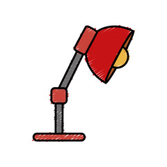 desk lamp icon over white background vector illustration