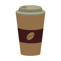 coffee beverage in disposable cup icon image vector illustration design 