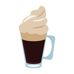 coffee beverage with whipped cream  icon image vector illustration design 