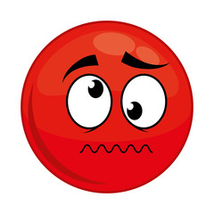 confused emoticon face icon over white background colorful design vector illustration