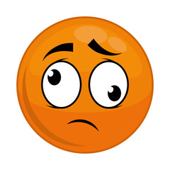 confused emoticon face icon over white background colorful design vector illustration