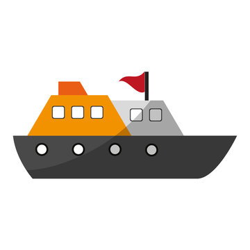 cruise ship with flag icon image vector illustration design 
