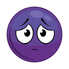 sad emoticon face icon over white background colorful design vector illustration