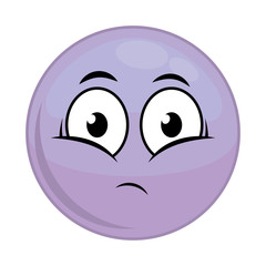 sad emoticon face icon over white background colorful design vector illustration