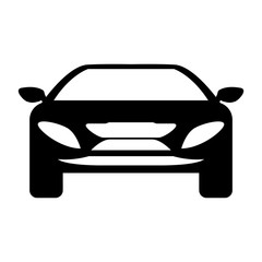 silhouette of car icon over white background front view vector illustration