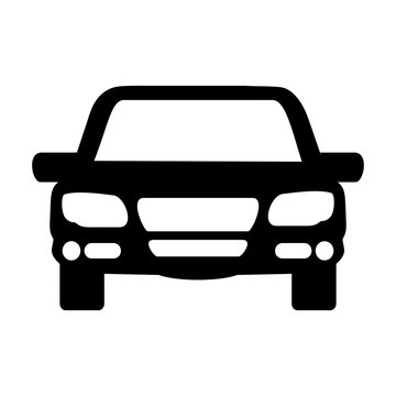 silhouette of car icon over white background front view vector illustration