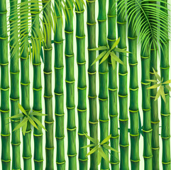 Vector Illustration of an Abstract Background with Bamboo