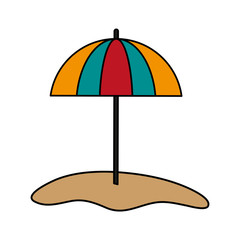 parasol on sand icon image  vector illustration design 