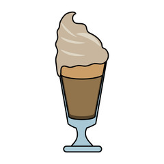 coffee beverage with whipped cream  icon image vector illustration design 