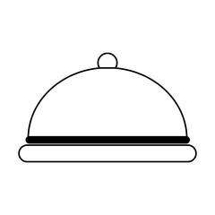 silver covered platter icon image vector illustration design 