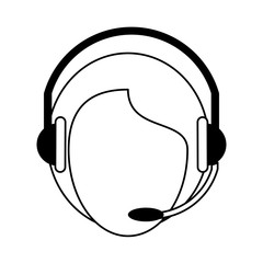 call center person with headset icon image vector illustration design 