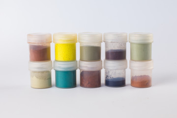 pigments on a white background