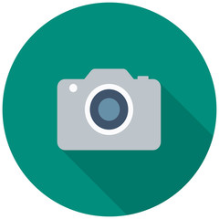 Fototapeta premium camera in flat style icon with shadow. Vector illustration.