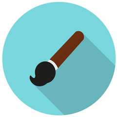 brush in flat style icon with shadow. Vector illustration.