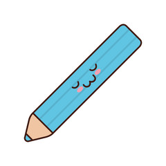 kawaii color pencil icon over white background colorful design vector illustration