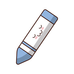 kawaii color pencil icon over white background colorful design vector illustration