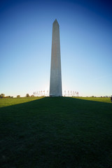 Washington Monument against a clear blue sky, Washington DC, USA.
