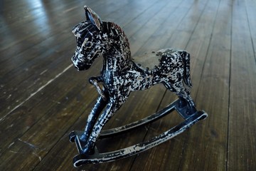 Little toy black horse horse for kids