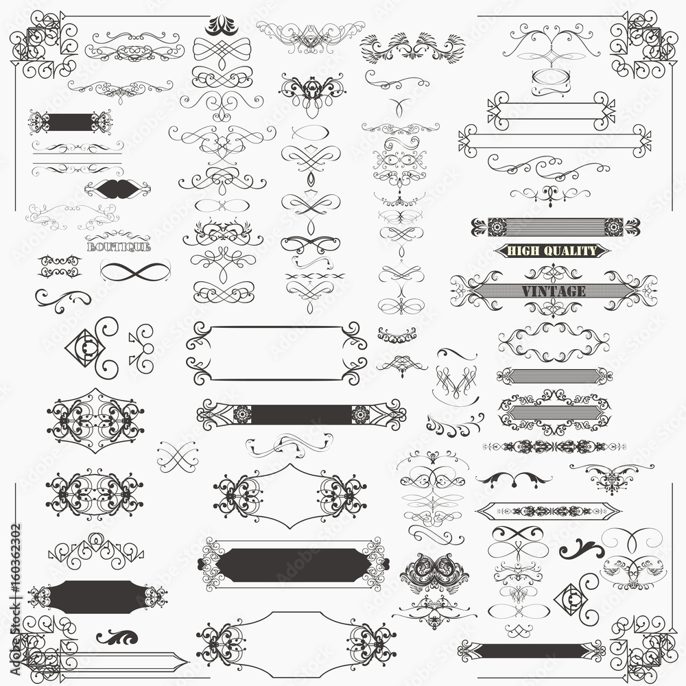Canvas Prints huge set of vector decorative frame and flourishes for design