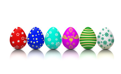 Fototapeta na wymiar Colorful Easter eggs on white background
