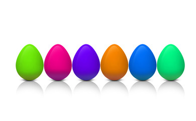 Colorful Easter eggs on white background