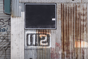 Rusty metal sign