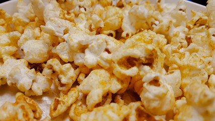 Popcorn on a white background
